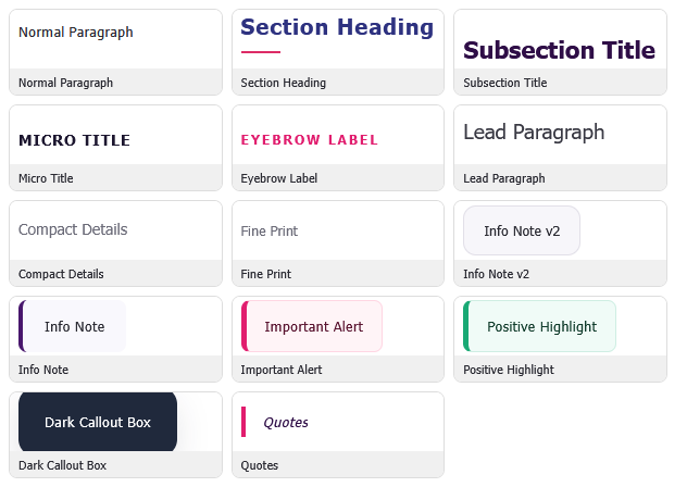 Block Styles - Purplepass